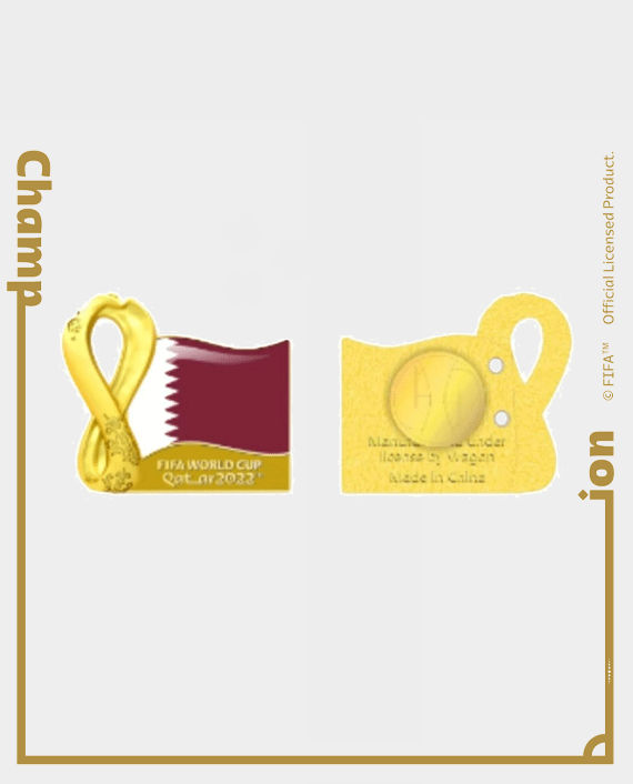 FWC Qatar 2022 2.5D Emblem & Qatar Flag Pin 25*28.8MM - F22-PN-0034QAR