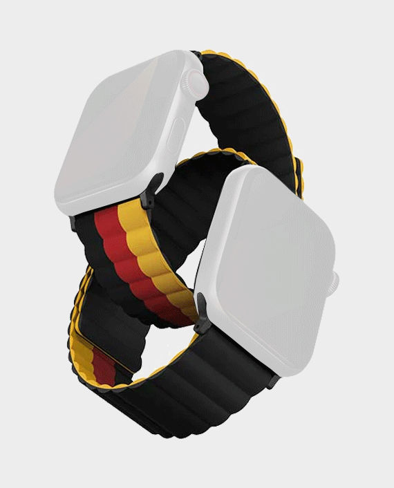 Uniq Revix Reversible Magnetic Silicone Strap For Apple watch 49/45/44/42mm - World cup Edition Germany (Black) in Qatar