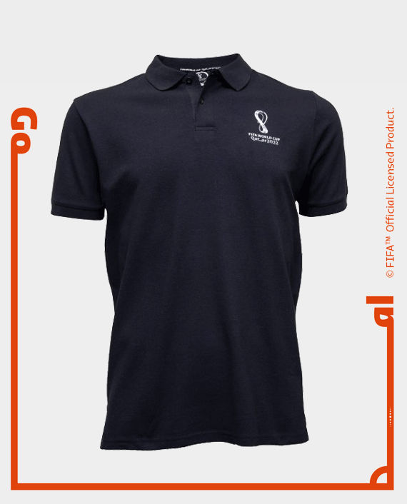 FWC Qatar 2022 Official Emblem Short Sleeve Polo Essential (Size: M) (Men) FH0081