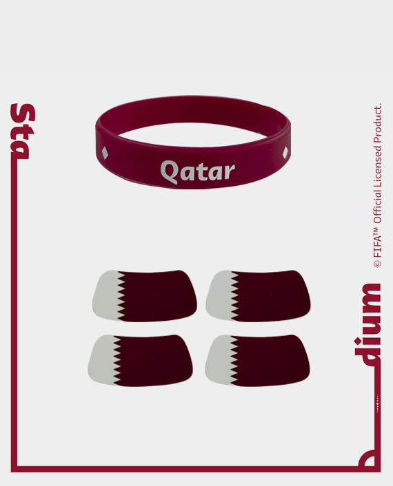 FWC Qatar 2022 Sport Wristbands Qatar 1906-003QAT + Fan Face Stickers Qatar - 1331-001QAT