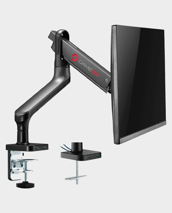 Gameon GO-2137 Premium Aluminum Spring-Assisted Single Monitor Arm Stand and Mount for Gaming And Office Use 17 - 33 inch with USB Port Each Arm Up To 9 KG - Space Grey in Qatar in Qatar