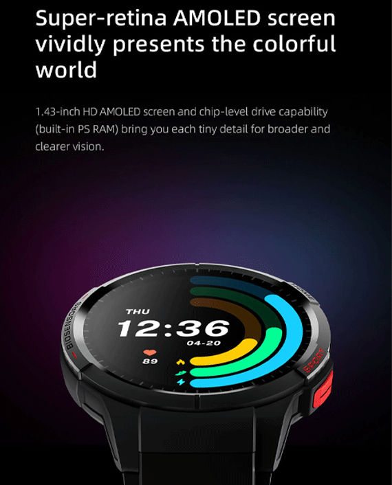 Mibro Watch GS Smart Watch AMOLED XPAW008 (Dark Grey)