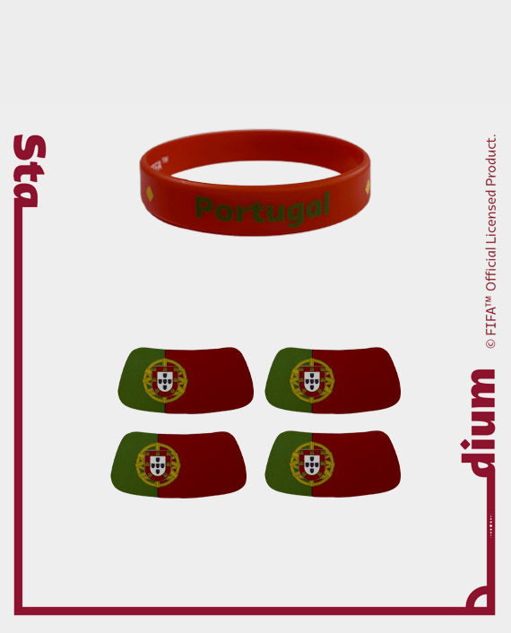 FWC Qatar 2022 Sport Wristbands Portugal 1906-003POR + Fan Face Stickers Portugal - 1331-001POR