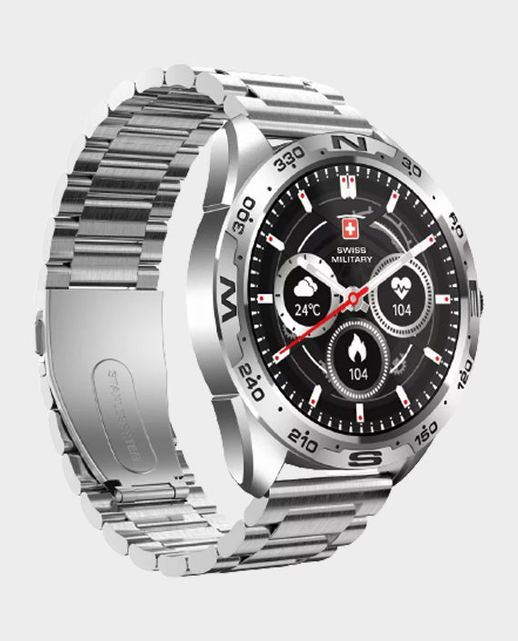 Swiss Military Bundle Dom Smart Watch Silver + Victor True Wireless Earbuds