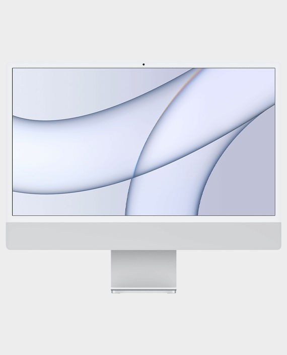 Apple iMac 24 inch / MGPD3 / M1 Chip 8-Core CPU and 8-Core GPU / 8GB RAM / 512GB SSD / 4.5K Retina display / English Arabic Keyboard (Silver) in Qatar