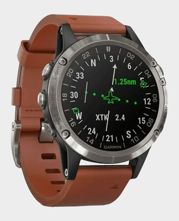 Garmin 010-01988-31 D2 Delta Aviator Watch with Brown Leather Band