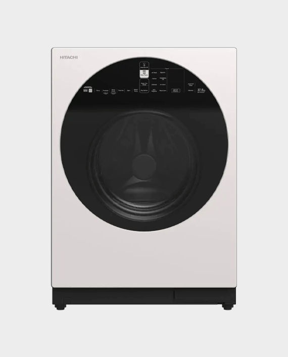 Hitachi BD-D120GV 3CG-X WH Front Load Washer and dryer 12kg/8kg (White) in Qatar