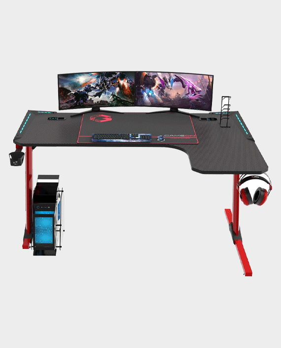 GAMEON Phantom XL-R Series L-Shaped RGB Flowing Light Gaming Desk