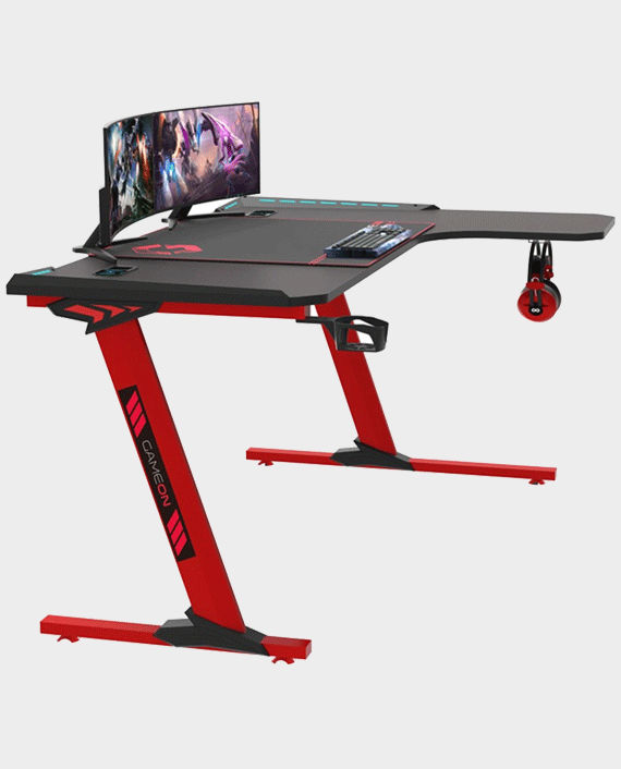 GAMEON Phantom XL-R Series L-Shaped RGB Flowing Light Gaming Desk