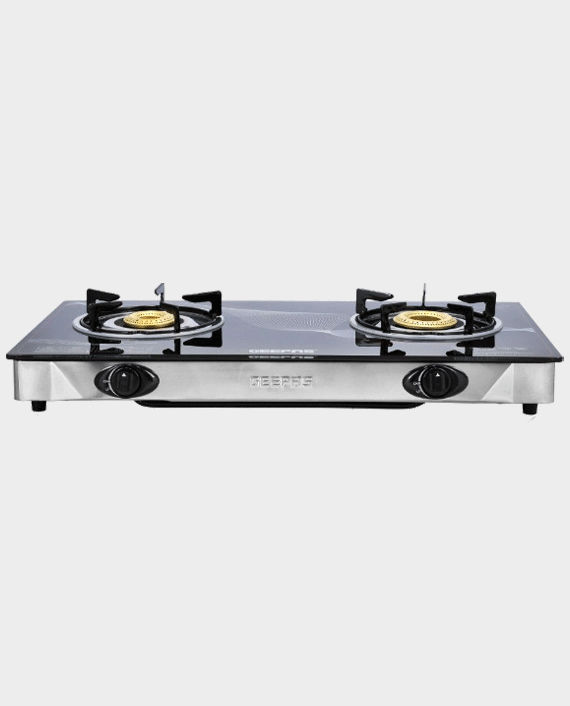 Geepas GGC31027 Gas 2 Burner Top Tempered Glass with design Printed