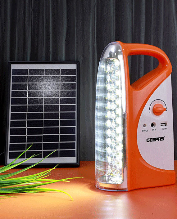 Geepas GSE5583 36 Piece Rechargeable Solar LED Lantern with USB Mobile Charging Output