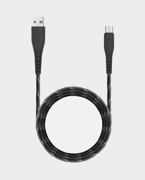 Energea Nyloflex Charge and Sync USB-A to Micro USB Cable 3m (Black) in Qatar