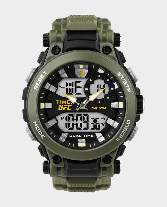 Timex TW5M52900 UFC Impact 50mm Men's Resin Strap Watch (Green) in Qatar